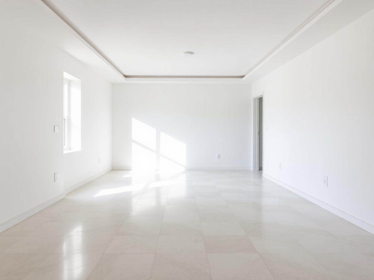 Newly renovated room cleaned after construction work